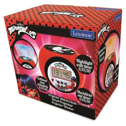 Lexibook Budík s projektorem - Miraculous: Kouzelná Beruška a Černý kocour
