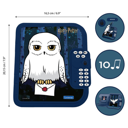 Lexibook Elektronický zápisník Secret Safe Sova Hedvika - Harry Potter