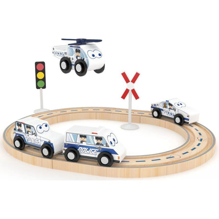 J'ADORE Hrací set s kolejemi Policie 16 ks