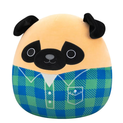 Squishmallows Mops ve flanelové košili - Prince, 30 cm