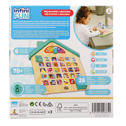 Domeček dřevěný s abecedou