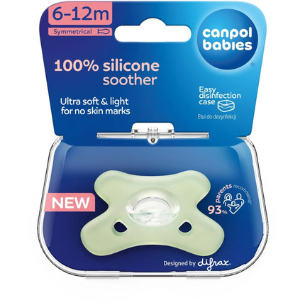 Dudlík silikonový symetrický 6-12m 1 ks zelený