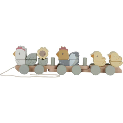 Vláček dřevěný slepička Farma