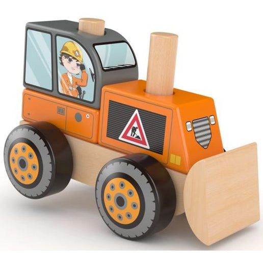 J'ADORE Stavební auto dřevěná skládačka