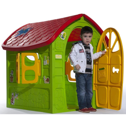 Dětský domeček na zahradu s obrázky zelený