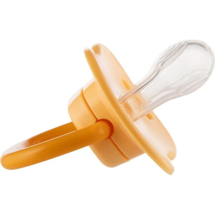 Set symetrických silikonových dudlíků BabiesBoo 18m+ 2 ks oranžový