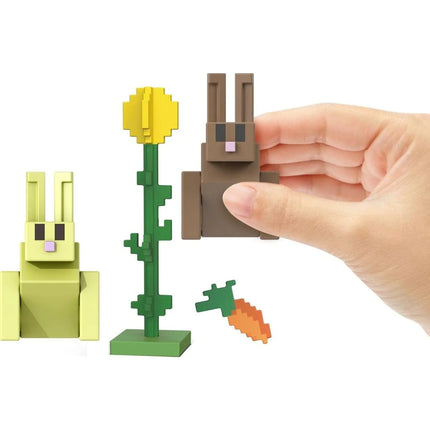 Minecraft Fgurka Rabbits Carrot and Sunflower 8 cm