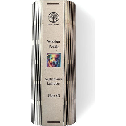 Dřevěné puzzle Vícebarevný labrador A3