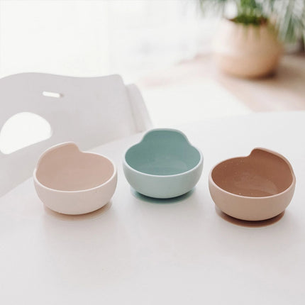 Silikonová miska s přísavkou 330 ml krémová