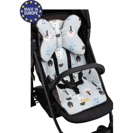 Podložka s polštářkem oboustranná Forest graphite minky