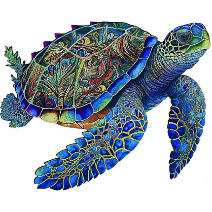 Dřevěné puzzle Mořská želva A4