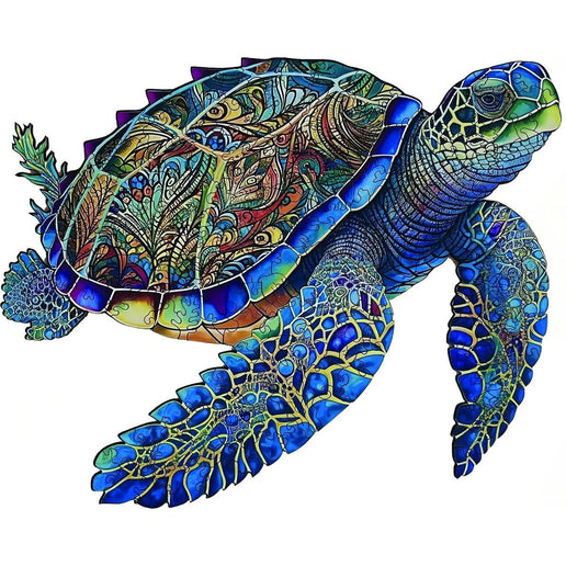 Dřevěné puzzle Mořská želva A4