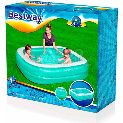 Bestway Bazén nafukovací obdélníkový modrý s bílým lemem