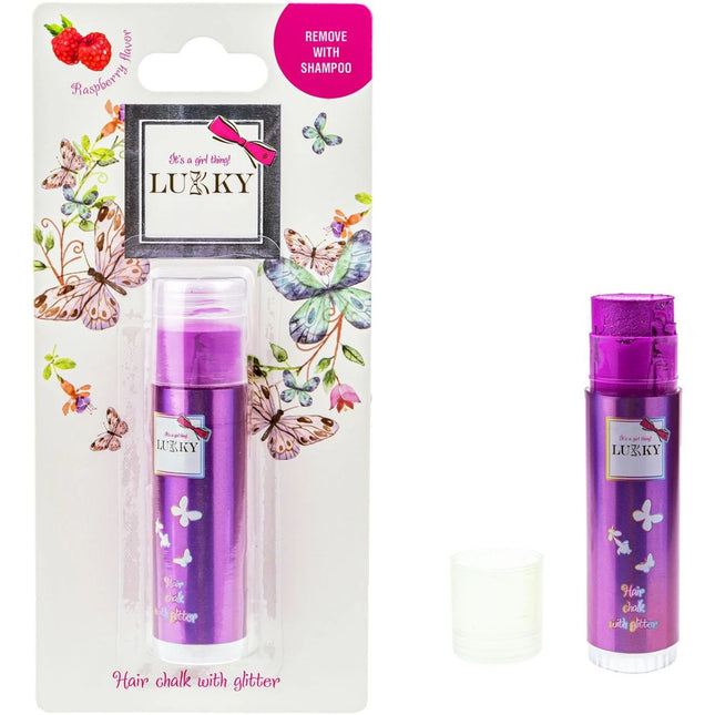 Křída na vlasy se třpytkami, růžová