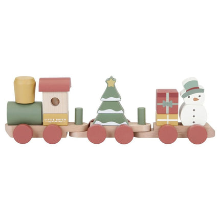 Vláček dřevěný vánoční