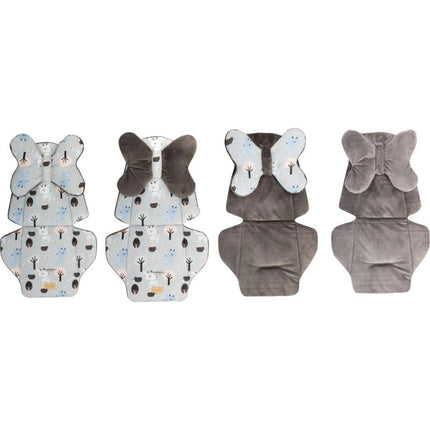 Podložka s polštářkem oboustranná Forest graphite minky