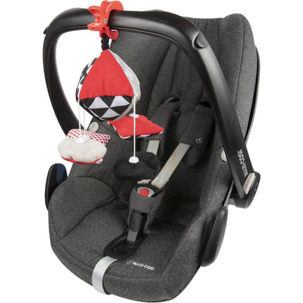 Kontrastní závěsná hračka s klipem Sensory