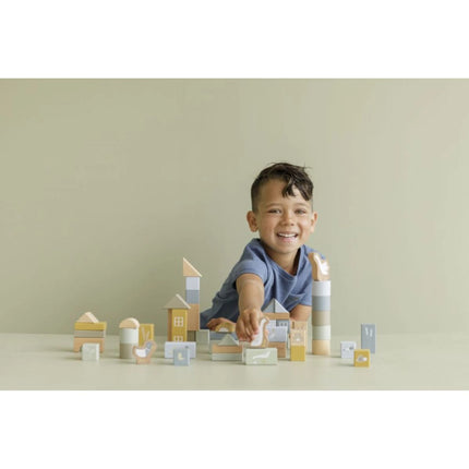 Kostky dřevěné v tubě Blue