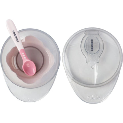 Miska s přísavkou, víčkem a lžičkou Pink