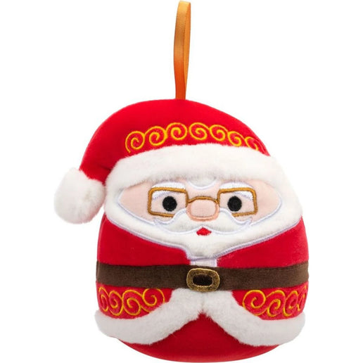 Squishmallows Vánoční ozdoba Santa s brýlemi - Nick, 10 cm