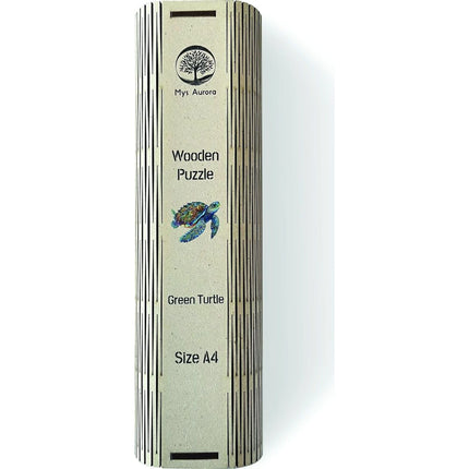 Dřevěné puzzle Mořská želva A4