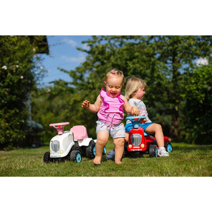 FALK Odstrkovadlo Traktor Go Farm červené s volantem a valníkem