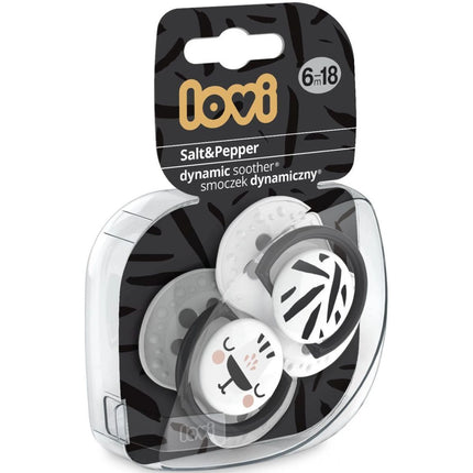 Dudlík silikonový dynamický Salt & Pepper 6-18m 2 ks