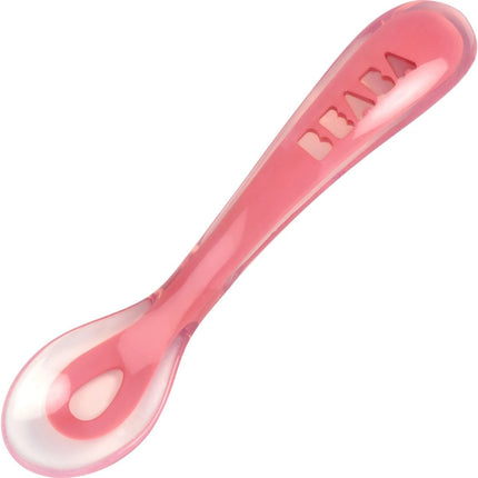 Béaba Talíř silikonový dělený s přísavkou a lžičkou Pink