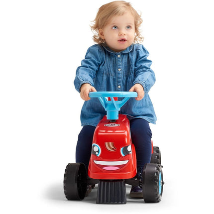 FALK Odstrkovadlo Traktor Go Farm červené s volantem a valníkem