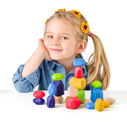 Balanční hra Dřevěné kameny 21 ks