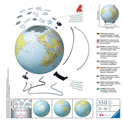 Ravensburger 3D Puzzle: Globus 540 dílků