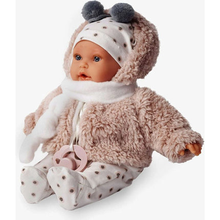 Antonio Juan 1120 Kika realistická panenka se zvuky a měkkým látkovým tělem 27 cm