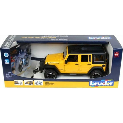 Bruder 2543 Jeep Wrangler Rubicon s horským kolem a cyklistou 1:16