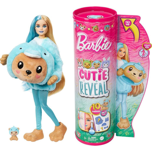 Barbie Cutie Reveal v kostýmu Medvědice v modrém kostýmu Delfín