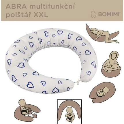 Abra multifunkční polštář XXL Srdíčka puntíky modrá bílá