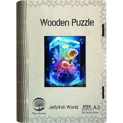 Dřevěné puzzle Svět medúz A3