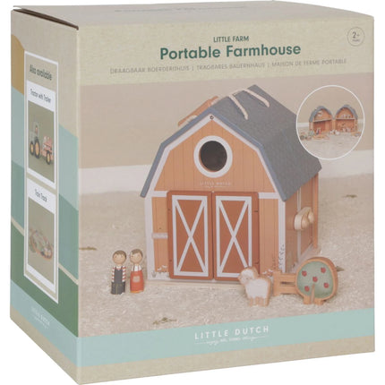 Domeček pro panenky dřevěný přenosný Farma