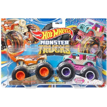 Hot Wheels Monster Trucks Demoliční duo Carbonator XXL Hwfloat a 1 Bad Scoop