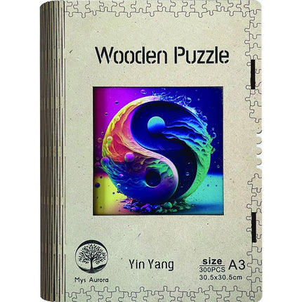 Dřevěné puzzle Jin a Jang A3