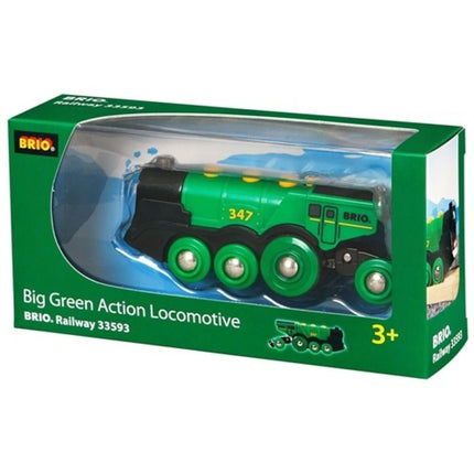 BRIO Mohutná elektrická zelená lokomotiva se světly