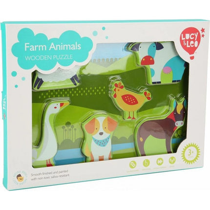 Zvířátka na farmě dřevěné vkládací puzzle 7 dílů