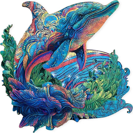 Dřevěné puzzle Delfín A3