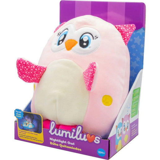 Sova Lumiluvs plyšová růžová 25 cm