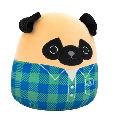 Squishmallows Mops ve flanelové košili - Prince, 30 cm