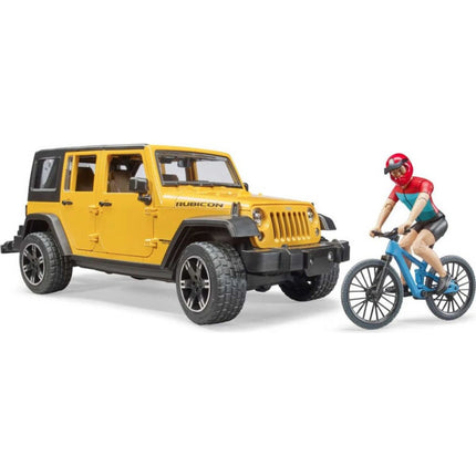 Bruder 2543 Jeep Wrangler Rubicon s horským kolem a cyklistou 1:16