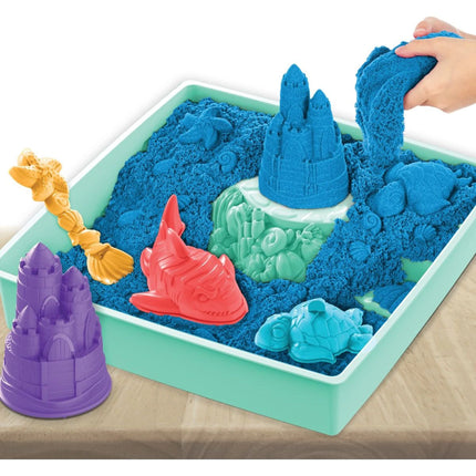 Kinetic Sand Krabice tekutého písku s podložkou modrá
