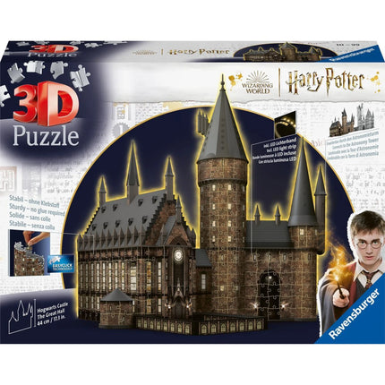 Ravensburger 3D Puzzle: Bradavický hrad Velká síň Noční edice 540 dílků - Harry Potter