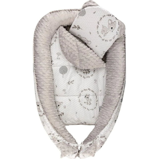 Bomimi Harmo Hnízdečko s polštářkem minky Koloušek šedá