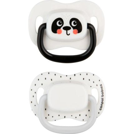 Set symetrických silikonových dudlíků BabiesBoo 18m+ 2 ks bílý