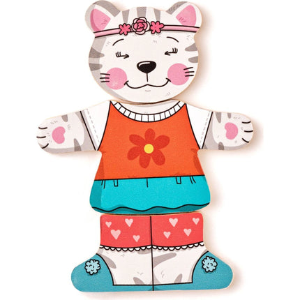 Puzzle šatní skříň Kočička 18 dílů